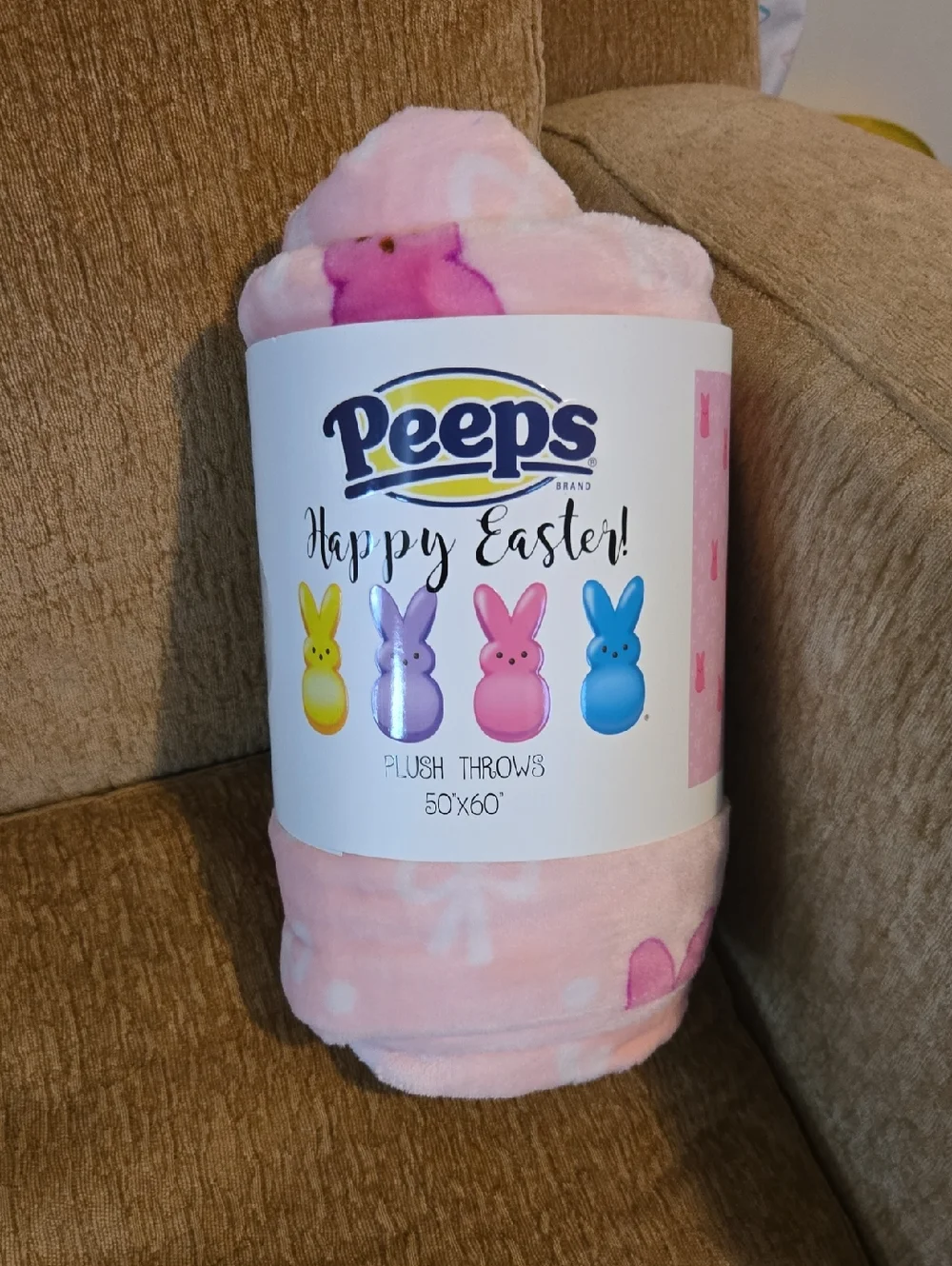 Peeps Pink Plush Throw Blanket